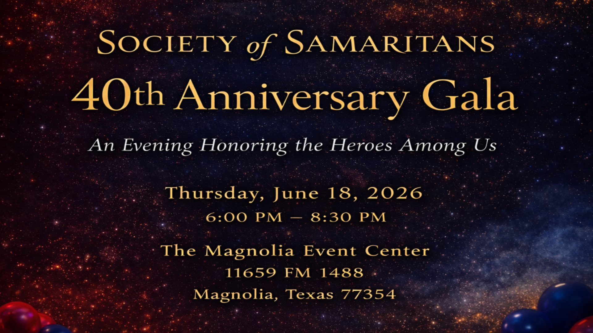 40th Anniversary Gala Society of Samaritans